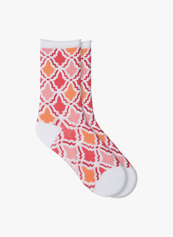 Sokken met print - katoenblend BLEUFORET Wit